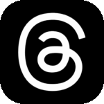 The black and white Threads logo.