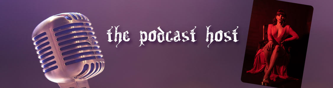 Podcast page header says The Podcast Host with images of a microphone and Monte.