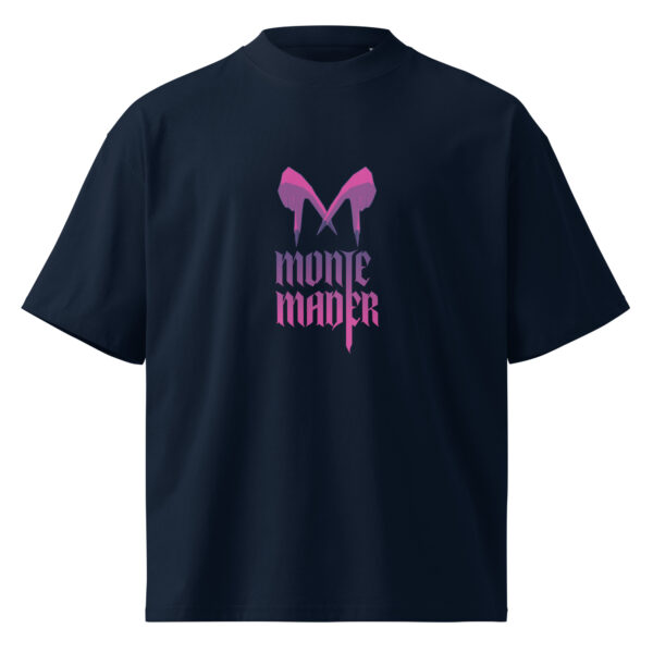 Monte Mader Official Logo on Unisex organic oversized high neck t-shirt
