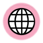 Website icon on a pink circle