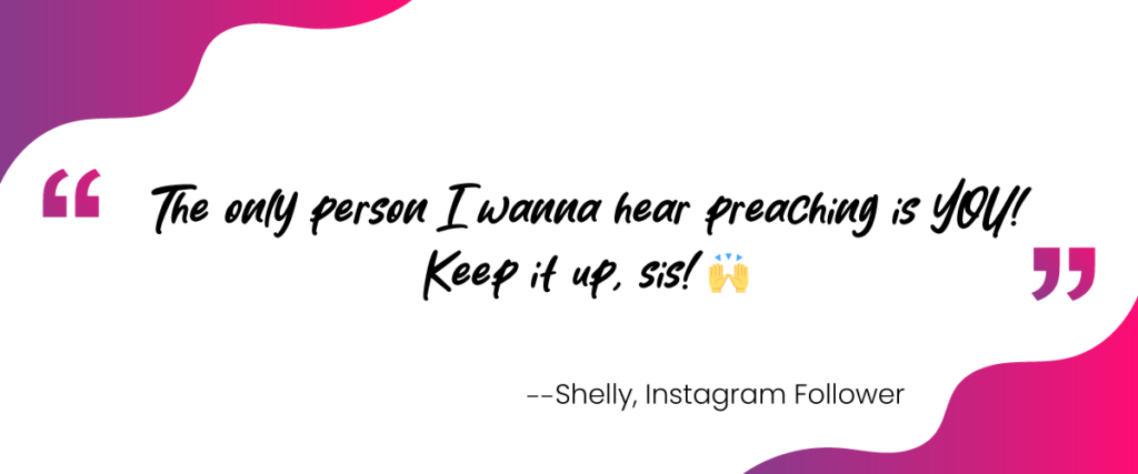 Testimonial box graphic about Bible Study Class. 