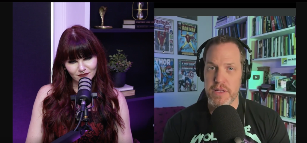 Monte and Dan McClellan interview. Screenshot of Monte and Dan on the video version of her podcast.