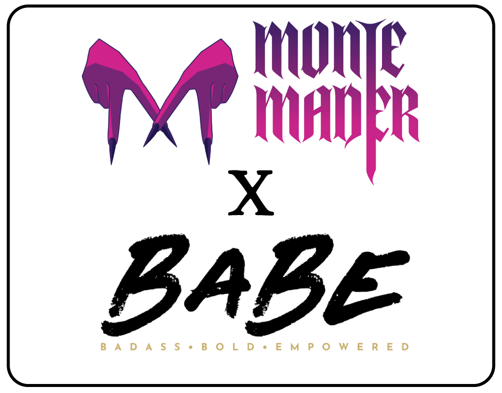 Monte Mader x Babe collab button. 